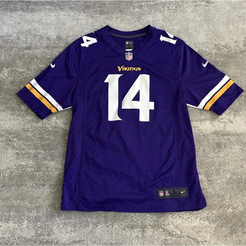 Minnesota Vikings Jersey Mens Large Purple #14 Stefon Diggs Football Nike NFL